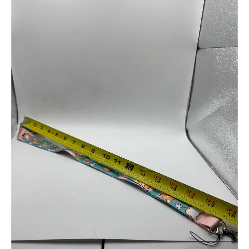 Corgi‎ Neck Lanyard One Size Teal Pink Summer Dog Print ID Key Badge Holder